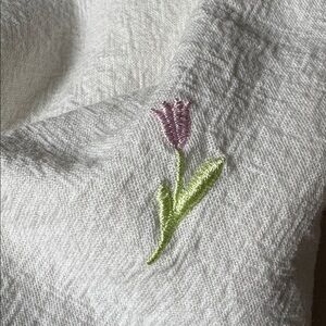 Luxury Christian Lacroix Ivory Floral Embroidered Tablecloth